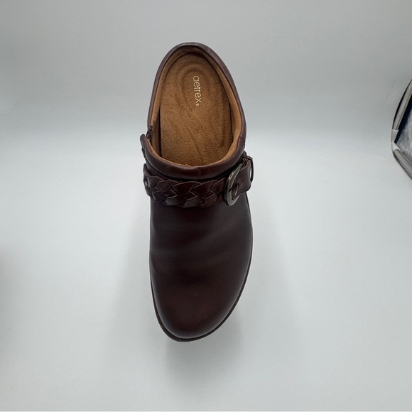 Aetrex Brown Leather Mules Slip-On Comfort - Picture 9 of 16